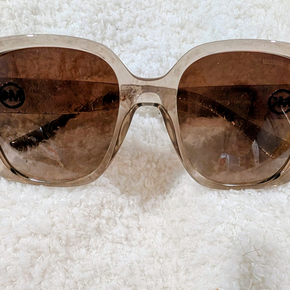 Michael Kors Oversized Sunglasses Clear Rose Beige | Like New